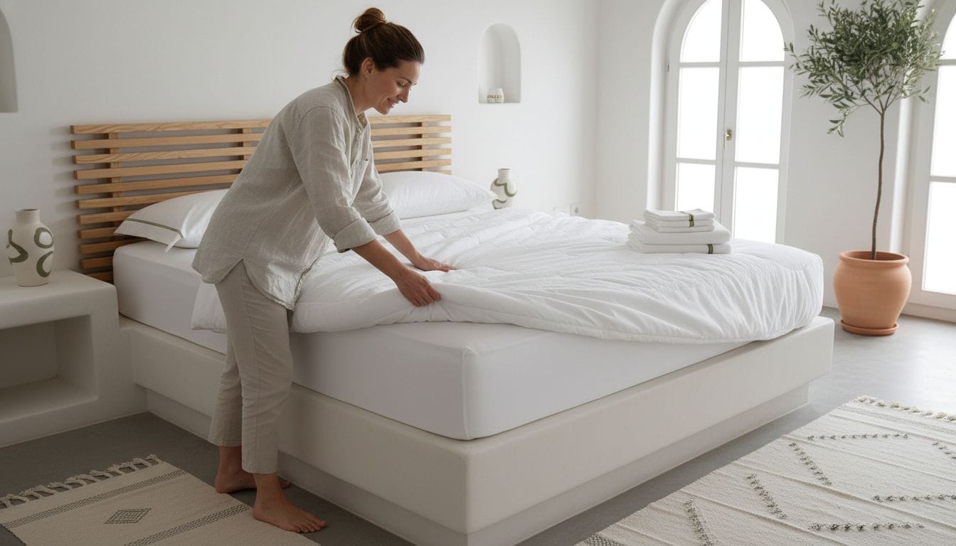 σύγχρονο υπνοδωμάτιο κάλυμμα στρώματος