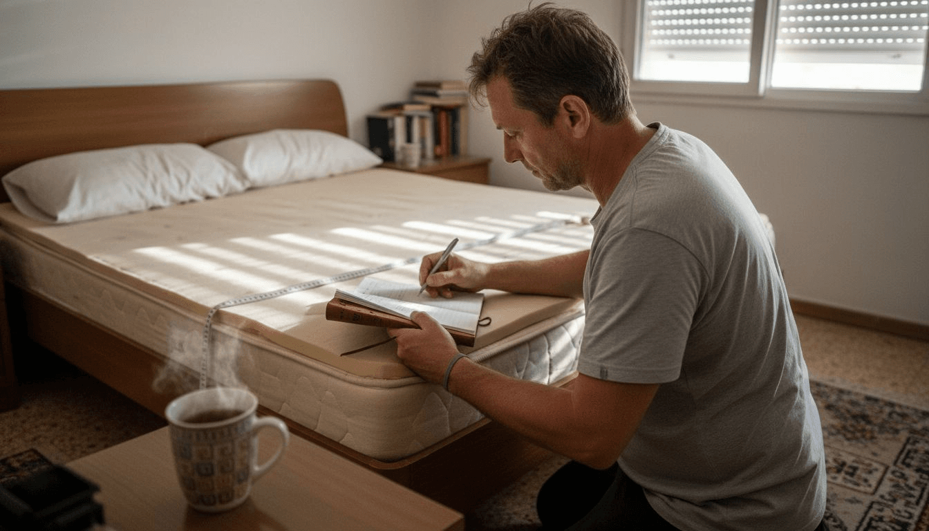 Ένας άνδρας φτιάχνει το δικό του, χειροποίητο στρώμα στο σπίτι του, προσαρμοσμένο ακριβώς στις ανάγκες του.