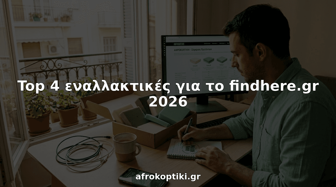 Ένας άνδρας κάθεται στο γραφείο του στο σπίτι και συγκρίνει διάφορα προϊόντα πριν πάρει την τελική του απόφαση.
